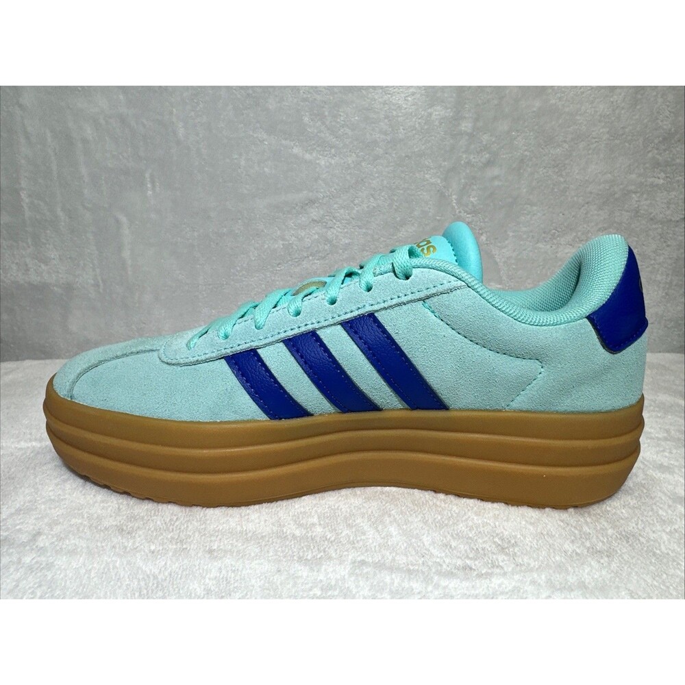 Adidas VL Court Bold Women 6 Turquoise Blue Gum Platform Sneakers - Picture 2 of 7